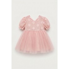 Le Mabelle Pembe Tül Etekli Dantel Detaylı Kız Çocuk Elbise - Nora