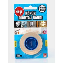  vege çift taraflı köpük bant (1) 19x 1,5 mt.