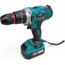 36V 5.0 Ah Çift Akülü Şarjlı Matkap ve 40+ Parça Aksesuar Seti (5 Pilli)