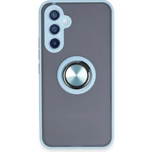 Erdo Ticaret Buğz Samsung Galaxy A54 5g Kılıf Montreal Yüzüklü Silikon Kapak - Buz Mavi