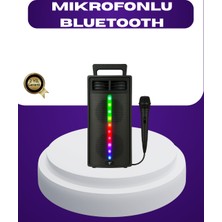 Bluetooth Işıklı Hoparlör – 2X5W Güç | USB + Tf Kart + Fm Radyo | Siyah Renk - Lisinya