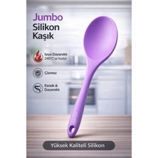 Single 30 cm Jumbo Boy Silikon Pilav Kaşığı Yanmaz Yapışmaz Isıya Dayanıklı