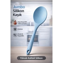 Single 30 cm Jumbo Boy Silikon Yemek Kaşığı Yanmaz Yapışmaz Isıya Dayanıklı