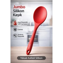 Single 30 cm Jumbo Boy Silikon Yemek Kaşığı Yanmaz Yapışmaz Isıya Dayanıklı