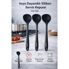 Single ( 3 Adet ) Kepçe Ultra Sert Uçlu Isıya Dayanıklı Yanmaz Yapışmaz