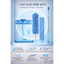 Single Toz Alıcı Mop Seti Premium Ürün Cam Mopu Dip Köşe Toz Alıcı Set