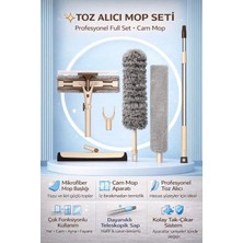 Single Toz Alıcı Mop Seti Premium Ürün Cam Mopu Dip Köşe Toz Alıcı Set