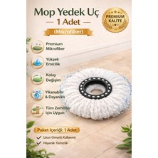 Single ( 1 Adet ) Mop Yedeği Mikrofiber Döner Paspas Yedek ( Bütün Mop Uçlarına Uygun )