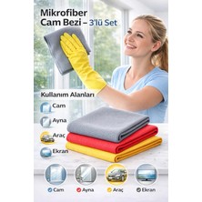 Single Mikrofiber Cam ve Ayna Temizlik Bezi 40x40 cm 3'lü Set Çok Amaçlı Kullanım İçin Pratik