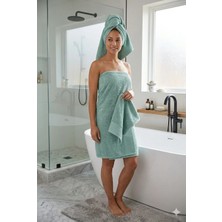 Neşe Home Collection Robin %100 Pamuk Yeşil 3'lü Havlu Seti | 50x70, 50x100, 70x140 cm | Hızlı Kuruma, Yumuşacık Konfor