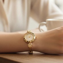 Stil İncisi Stil Incisi Gold Luxury Watch, Inci  Beyaz Zirkon Taşlı Çelik Saat