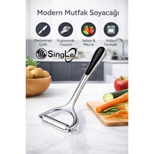 Single Paslanmaz Çelik Bıçaklı Ergonomik Sebze Meyve Soyacağı
