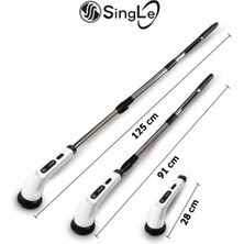 Single Şarjlı ve Elektrikli Temizlik Fırçası 7 Adet Başlık Turbo Dönüş Teknolojisi Mutfak Banyo