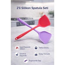 Single ( 2 Adet ) Sert Uçlu Ekstra Geniş Ağızlı Silikon Spatula