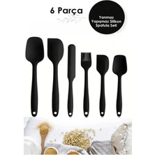 Single 6lı Takım Yanmaz Yapışmaz Mutfak Pasta Silikon Yumurta Fırçası Kaşık Bıçak Spatula Seti