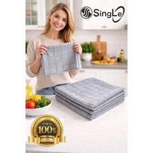Single ( 3 Adet ) Mikrofiber Mutfak Ankastre Cam Temizlik Bezi 40:40 cm Leke Tutmaz Koku Yapmaz