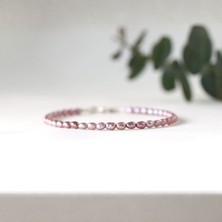 Çiçek Art Studio Kadın Gerçek Lavanta Renk Inci Bileklik Gümüş Renk Çelik Aparatlı