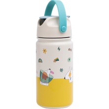 Smiggle The Cotton Cloud - Funky Dogs 420ML Paslanmaz Çelik Gizli Pipetli Matara