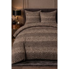 More Home Tek  Kişilik Yorgan Kılıfı + Yastık Kılıfı   (Çarşafsız) Leopar Bej