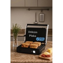 Arnell Primo Tost Makinesi | 2000w Güç | Yapışmaz Plaka | Yağ Hazneli Termostatlı Tost Makinası