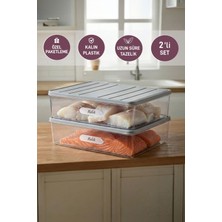 Selka Home 2 Adet 4 Lt. Nora Organizer Buzdolabı Buzluk Düzenleyici Saklama Kabı