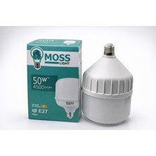 Moss Light 50W LED Ampul E27 Duy 4500 Lumen Yüksek Işık Gücü Enerji Tasarruflu Beyaz Işık