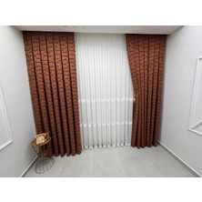 Nivemes Home Nivemeshome Duru 3-0008 Kiremit 1/3 Pileli Fon Perde