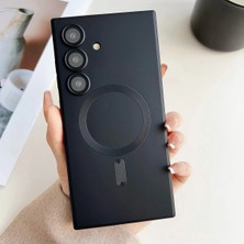 Bovinox Samsung Galaxy A07 Uyumlu Magsafe Mıknatıslı Lens Korumalı Mat Silikon Kılıf Darbe Emici