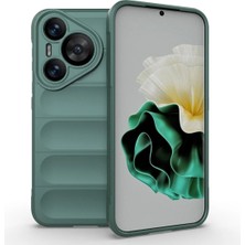 Bovinox Huawei Pura 70 Kılıfı Darbe Emici Puffer Tasarım Kamera Korumalı Silikon Şişme Görünümlü Kapak