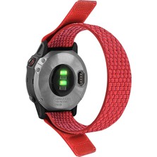 CaseOnn Garmin Enduro / Enduro 2 Kordon Hasır Kumaş Ultrafit Nylon Yedek Kayış Kırmızı