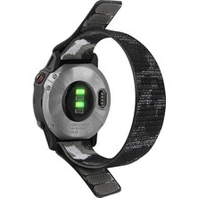 CaseOnn Garmin Quatix 8 - 51 Mm, Amoled Kordon Hasır Kumaş Ultrafit Nylon Yedek Kayış Siyah Beyaz