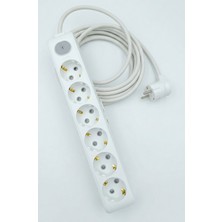 İNWATT 4 Metre 6'lı Anahtarlı (Viko) Topraklı Çocuk Korumalı Grup Priz Uzatma Kablosu