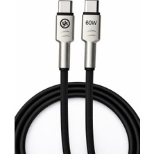 Bubitechh Type-C Type-C 60W Hızlı Şarj Kablosu Metal Başlık 1m Dayanıklı