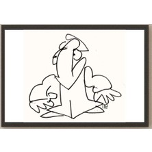 Karikatural Nezih Danyal Tipler Kişiye Özel Sertifikalı Sınırlı Fine Art Karikatür Baskı NTP00116