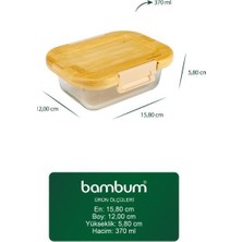Bambum Satina - Kilitli Cam Saklama Kabı 370 ml