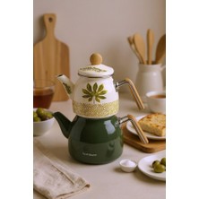 Bambum Unique - Bambu Kulplu Emaye Çaydanlık Takımı Herb