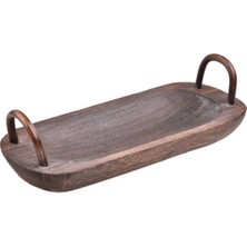 Bambum Bavola - Kulplu Tepsi Oval Küçük