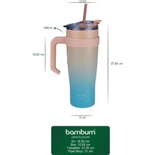 Bambum Horizon - Pipetli Termos Bardak Turkuaz 1000ML