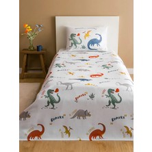 LC Waikiki Karişik Dinozor Baskılı Tek Kişilik Çocuk Pike Seti