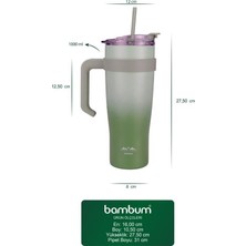 Bambum Horizon - Pipetli Termos Bardak Yeşil 1000ML