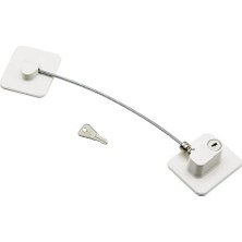 Erdo Ticaret Buğz Kınetex KTX-3331 ( Beyaz Plaka ) ( Halatlı ) Emniyet Kilit ( 5X6CM Yapışkanlı Montaj=2pcs Plaka