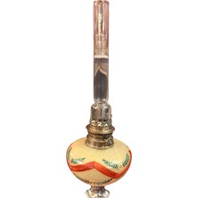 TT Antika Fransız El Boyama Gaz Lambası 62 cm Boyunda