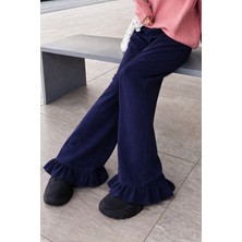 Tarz Cool Kadın 2 Iplik Salaş Kesim Feminen Fırfır Detaylı Bol Paça Eşofman Altı