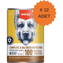 Wanpy Premium Tahılsız Biftekli Köpek Konservesi 375GR x 12 Adet