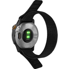 CaseOnn Garmin Forerunner 970 Kordon Hasır Kumaş Ultrafit Nylon Yedek Kayış Siyah