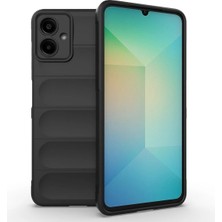 Bovinox Samsung Galaxy A06 Kılıfı Siyah Darbe Emici Puffer Tasarım Kamera Korumalı Silikon Şişme Görünümlü