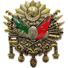 Asiltech Osmanlı Devlet Arması Kabartma Logo Vidalı Küçük 10X8CM Gold