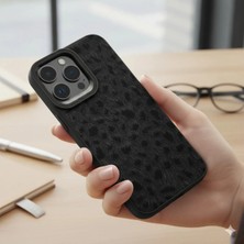 Bovinox Iphone 14 Pro Max Uyumlu Lüks Leopar Desenli Kamera Korumalı Peluş Tüylü Telefon Kılıfı Kapak