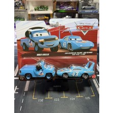 Disney Pixar Cars Dısney Pıxar Cars 2li Paket Metal Roger Wheeler And Strıpe Weathers Aka "the Kıng"
