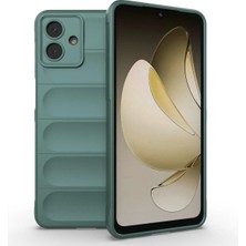 Bovinox Samsung Galaxy A07 Kılıfı Siyah Darbe Emici Puffer Tasarım Kamera Korumalı Silikon Şişme Görünümlü